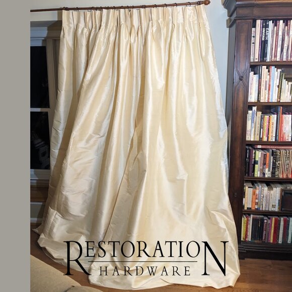 RESTORATION HARDWARE Double Pinch Pleat Thai Silk Curtain - Picture 1 of 9